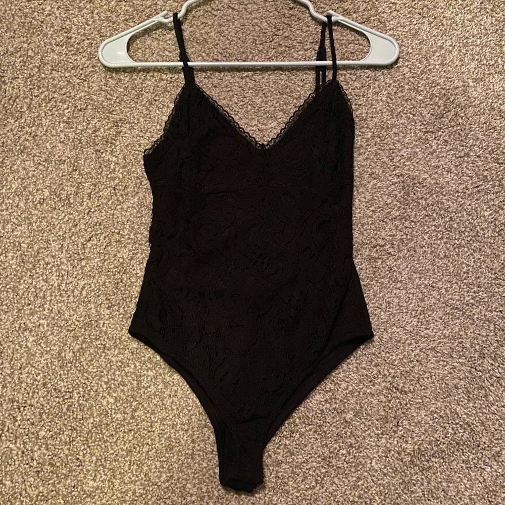 Forever21 Black Lace Bodysuit (Small)